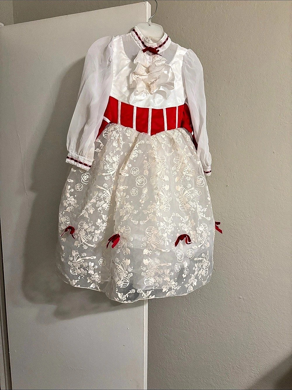 Mary Poppins Disney Girls Formal Floral Dress Size 4T - 6T Like New